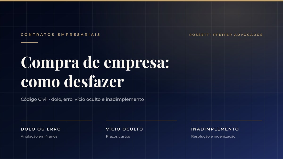 Comprei uma empresa e fui enganado: como anular ou desfazer o contrato de compra e venda