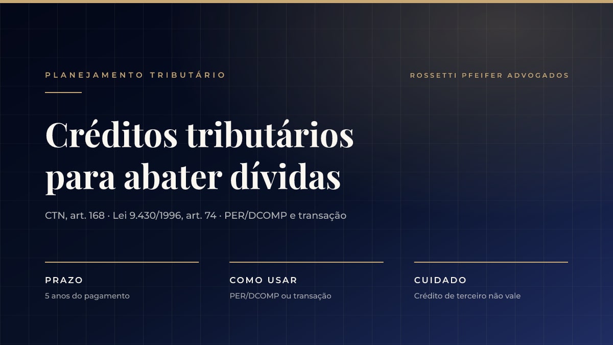 Créditos tributários para abater dívidas: como a empresa descobre o que pagou a mais e como compensar com segurança