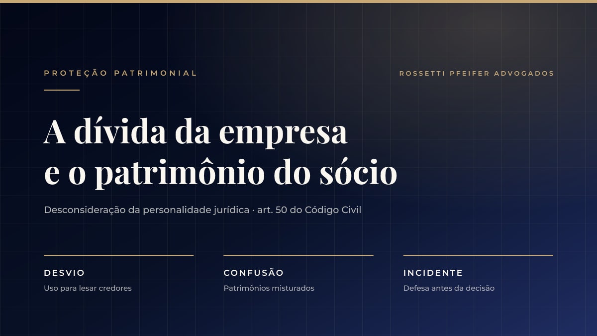 Desconsideração da personalidade jurídica: quando a dívida da empresa alcança o patrimônio dos sócios