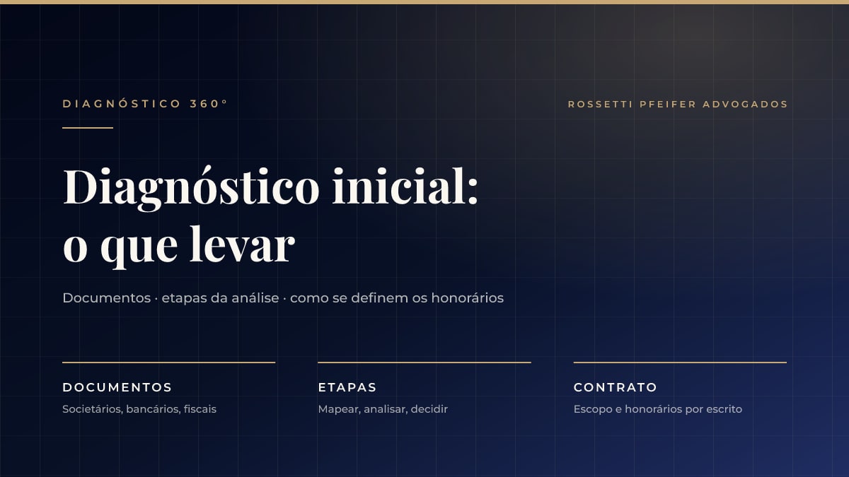 Diagnóstico inicial das dívidas da empresa: como funciona, que documentos separar e como se definem os honorários