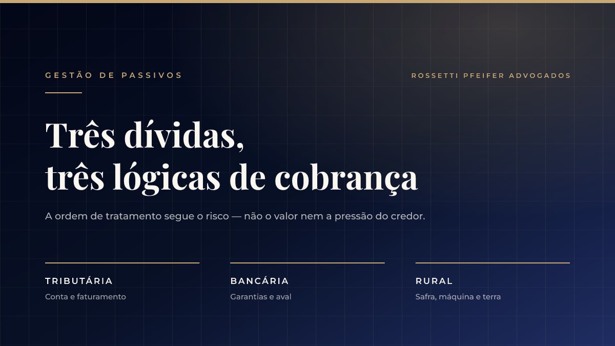 Dívida tributária, rural ou empresarial: o que fazer primeiro — e o que nunca fazer