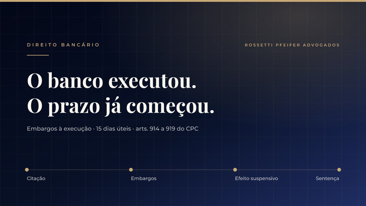 Embargos à execução bancária: prazo, defesa e o que alegar quando o banco executa
