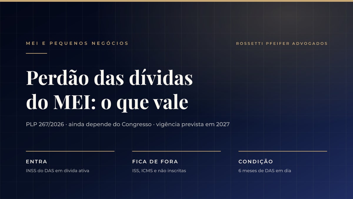 Perdão das dívidas do MEI: o que foi anunciado, quem teria direito e o que ainda depende do Congresso